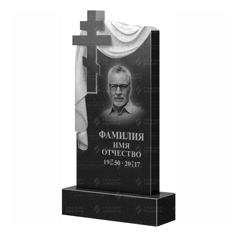 Памятники из гранита с крестом в Новосибирске | Гранитный памятник ФГ-085