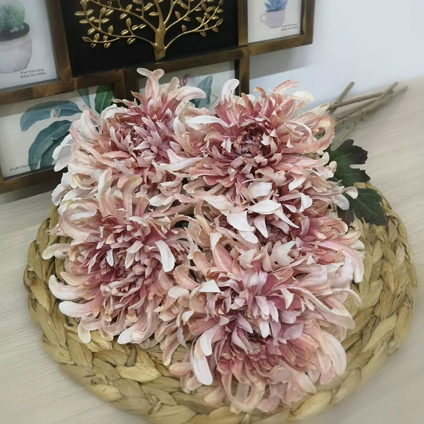 Искусственные цветы в Новосибирске | Цветок искусственный «Хризантема», персиково-розовая, одиночный