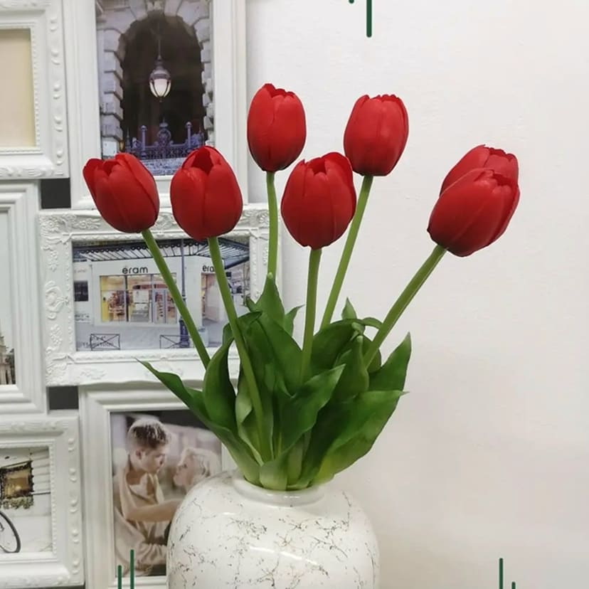 Искусственные цветы в Новосибирске | Цветы искусственные «Тюльпаны», красные, букет