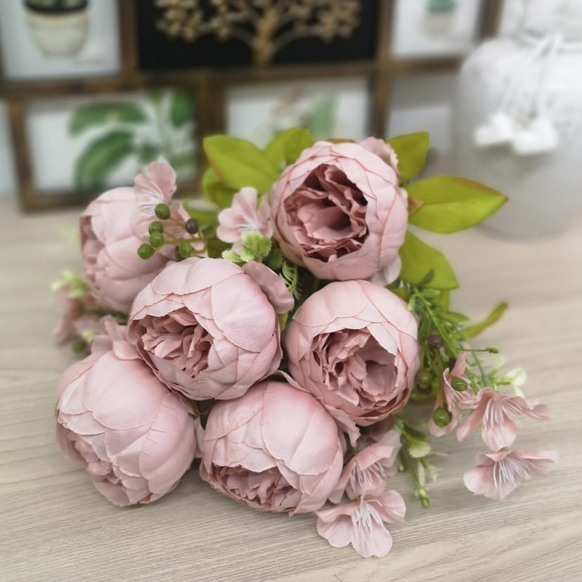 Искусственные цветы в Новосибирске | Цветы искусственные «Пионы», розовый, винтаж, букет