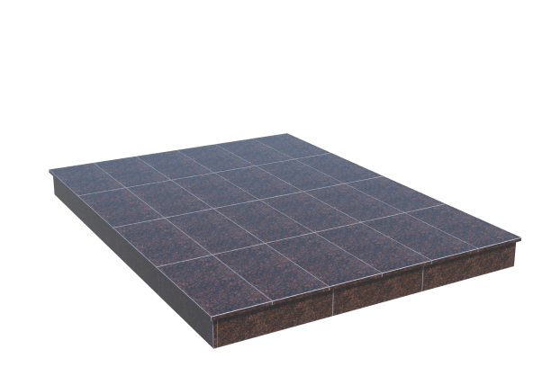 Площадки на могилу в Новосибирске | Площадка с вертикальной (15 см) облицовкой Дымовским гранитом