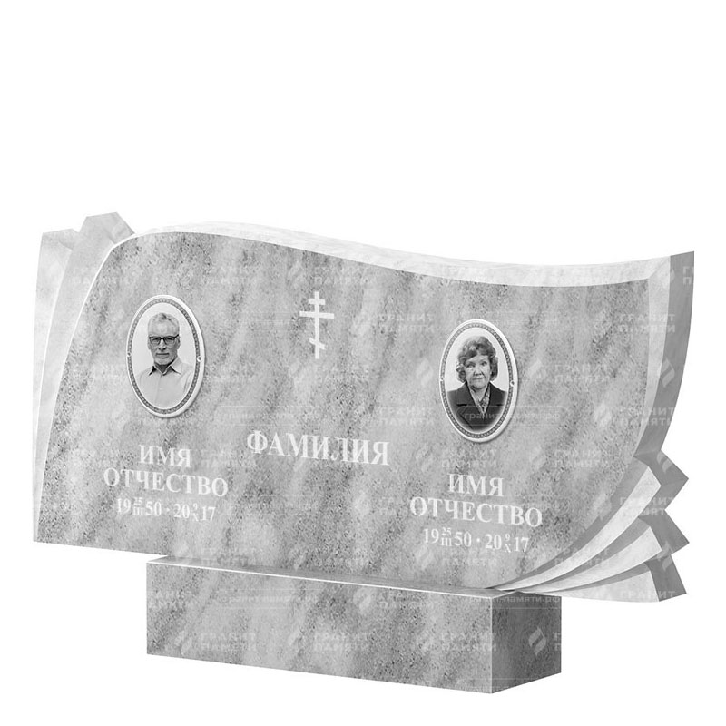 Памятники из мрамора в Новосибирске | Двойной мраморный памятник ФМ-265