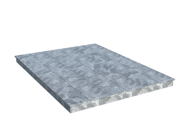 Площадки на могилу в Новосибирске | Площадка с вертикальной (10 см) мраморной облицовкой