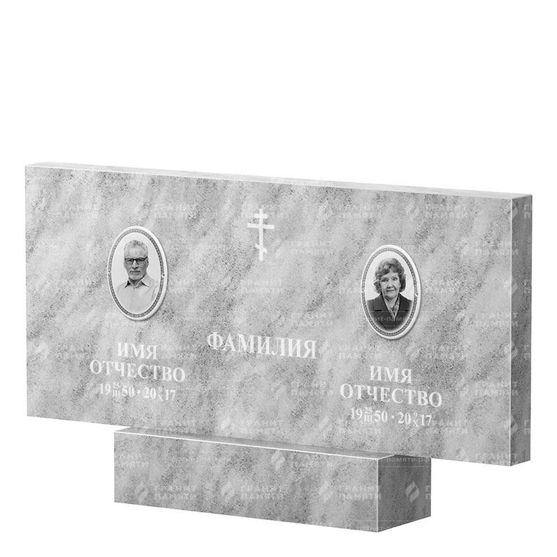 Памятники из мрамора в Новосибирске | Двойной мраморный памятник, прямой