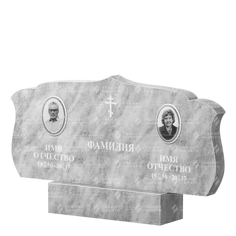 Памятники из мрамора в Новосибирске | Двойной мраморный памятник ФМ-130