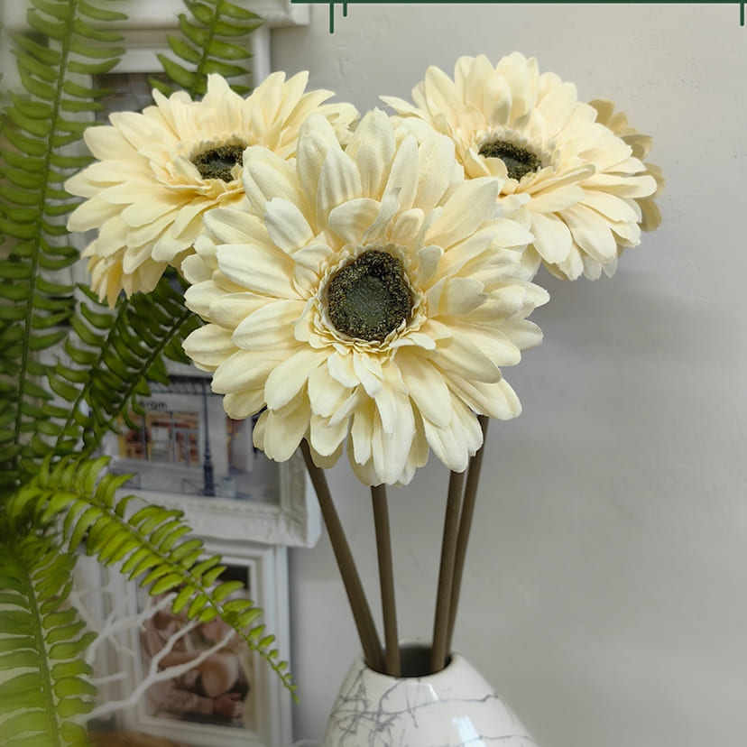 Искусственные цветы в Новосибирске | Цветок искусственный «Гербера», молочно-персиковая, одиночный