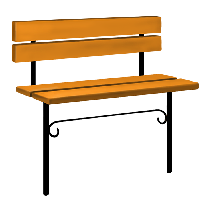 Металлические оградки, столы, скамейки в Новосибирске | Скамейка №4 со спинкой