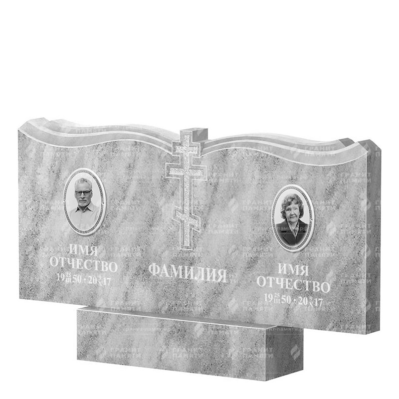 Памятники из мрамора в Новосибирске | Двойной мраморный памятник ФМ-262