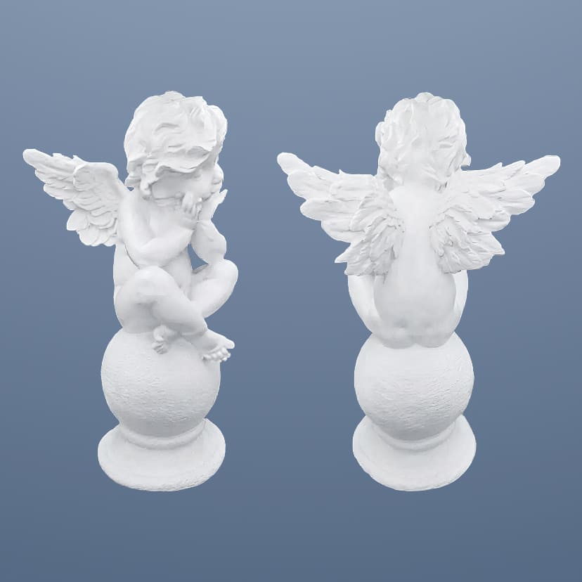 Скульптуры из искусственного мрамора в Новосибирске | Скульптура ангел на шаре №1