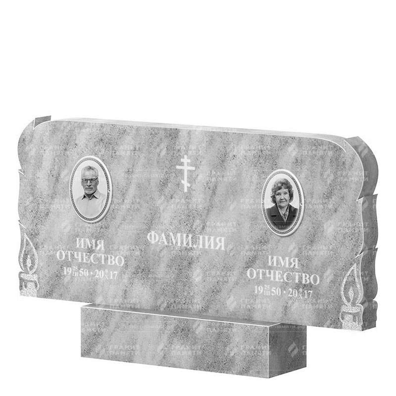 Памятники из мрамора в Новосибирске | Двойной мраморный памятник ФМ-133
