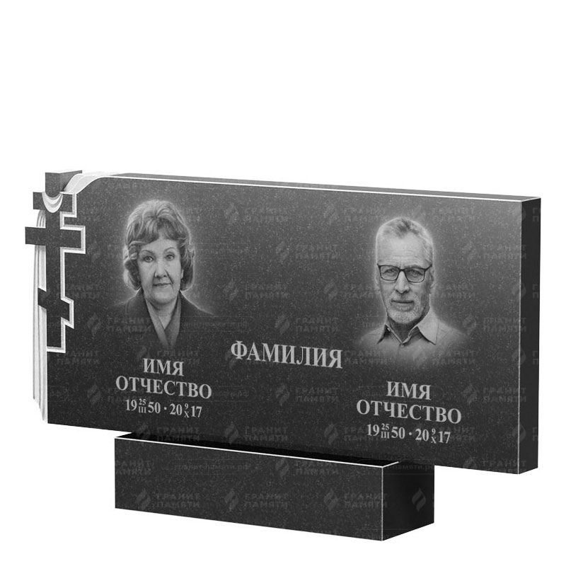 Памятники из гранита двойные в Новосибирске | Двойной гранитный памятник ФГ-139