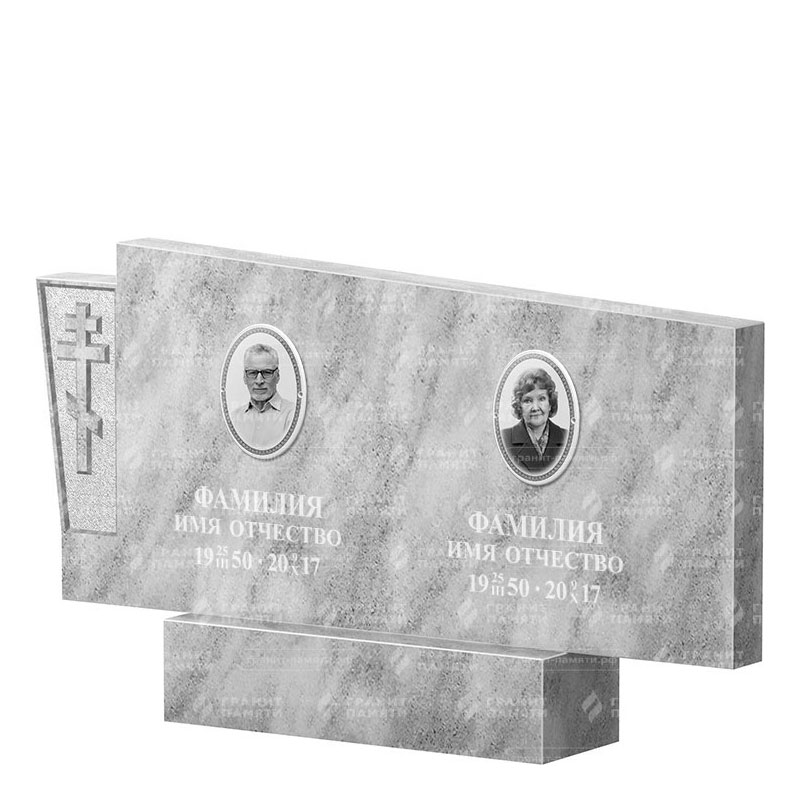 Памятники из мрамора в Новосибирске | Двойной мраморный памятник ФМ-137