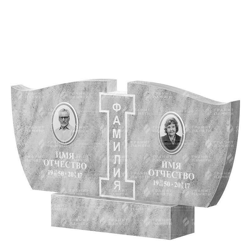 Памятники из мрамора в Новосибирске | Двойной мраморный памятник ФМ-138