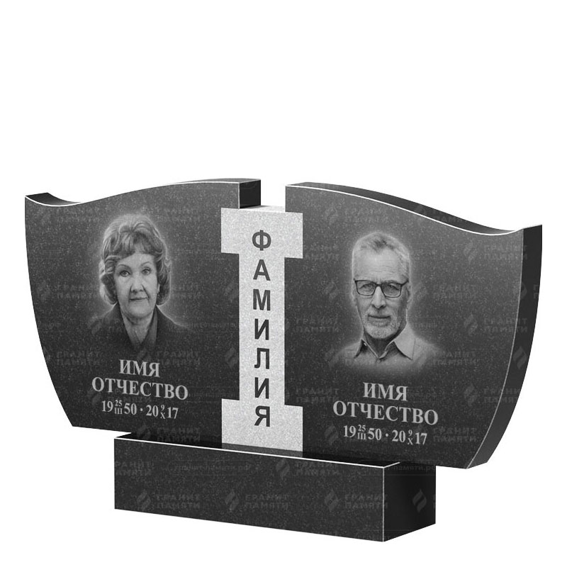 Памятники из гранита двойные в Новосибирске | Двойной гранитный памятник ФГ-138