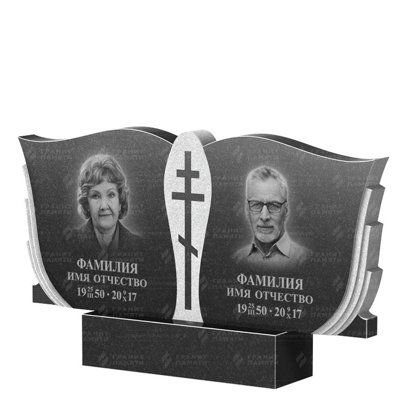 Памятники из гранита двойные в Новосибирске | Двойной гранитный памятник ФГ-136