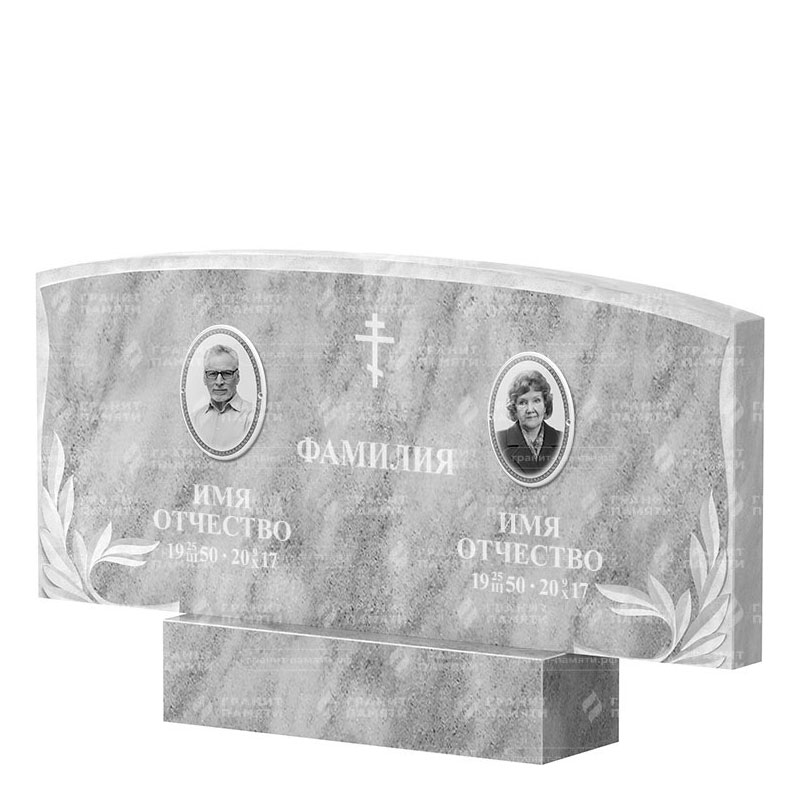 Памятники из мрамора в Новосибирске | Двойной мраморный памятник ФМ-135