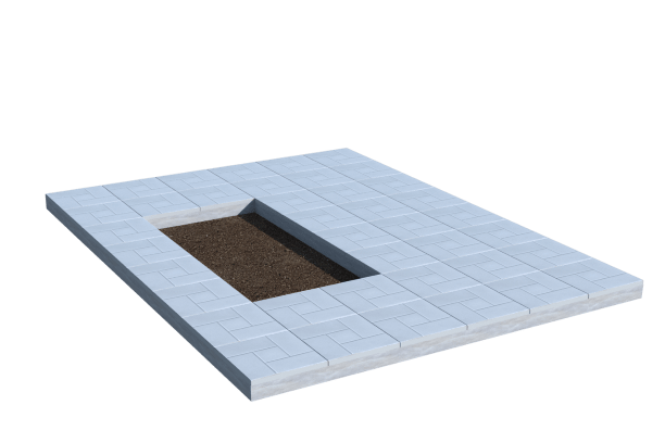 Площадки на могилу в Новосибирске | Площадка с тротуарной плиткой (под цветник)