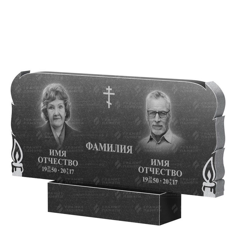 Памятники из гранита двойные в Новосибирске | Двойной гранитный памятник ФГ-133