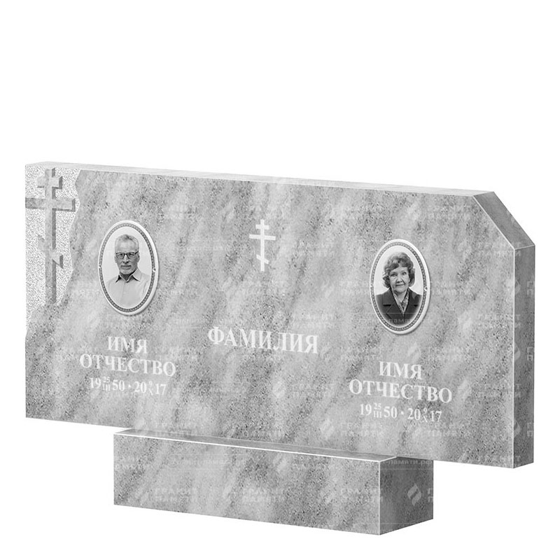Памятники из мрамора в Новосибирске | Двойной мраморный памятник ФМ-134