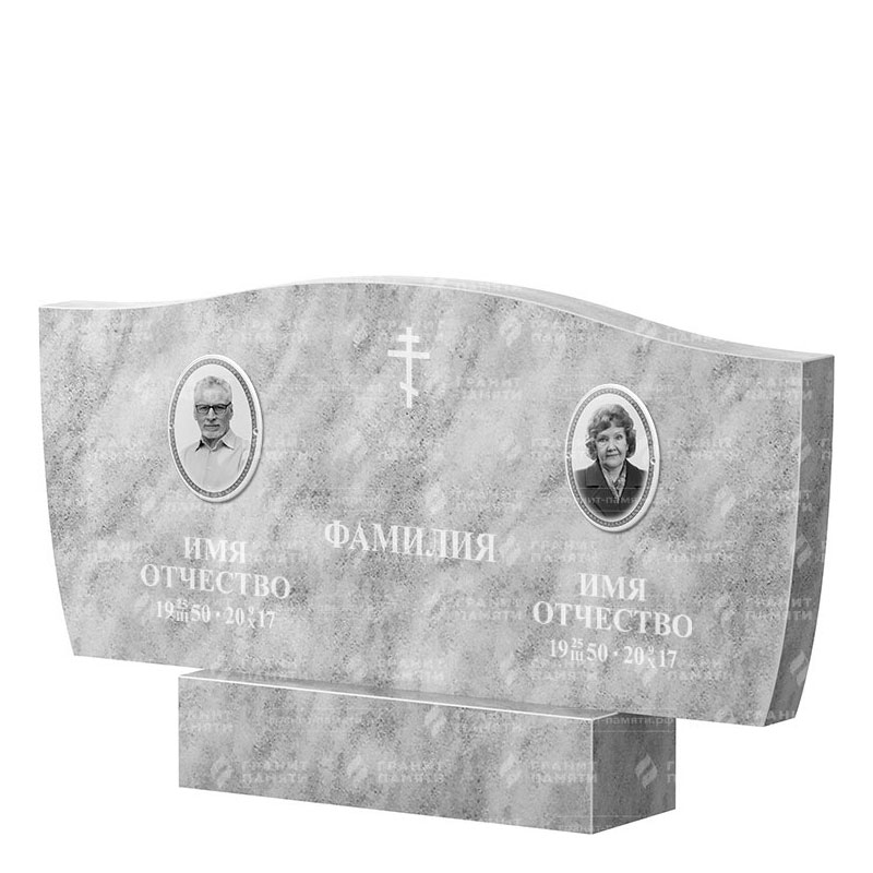 Памятники из мрамора в Новосибирске | Двойной мраморный памятник ФМ-258