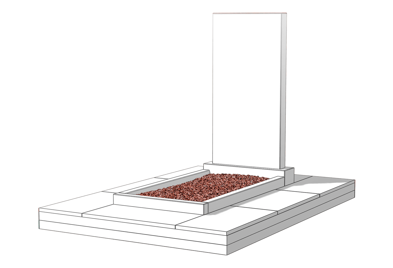 Засыпка цветника камушками в Новосибирске