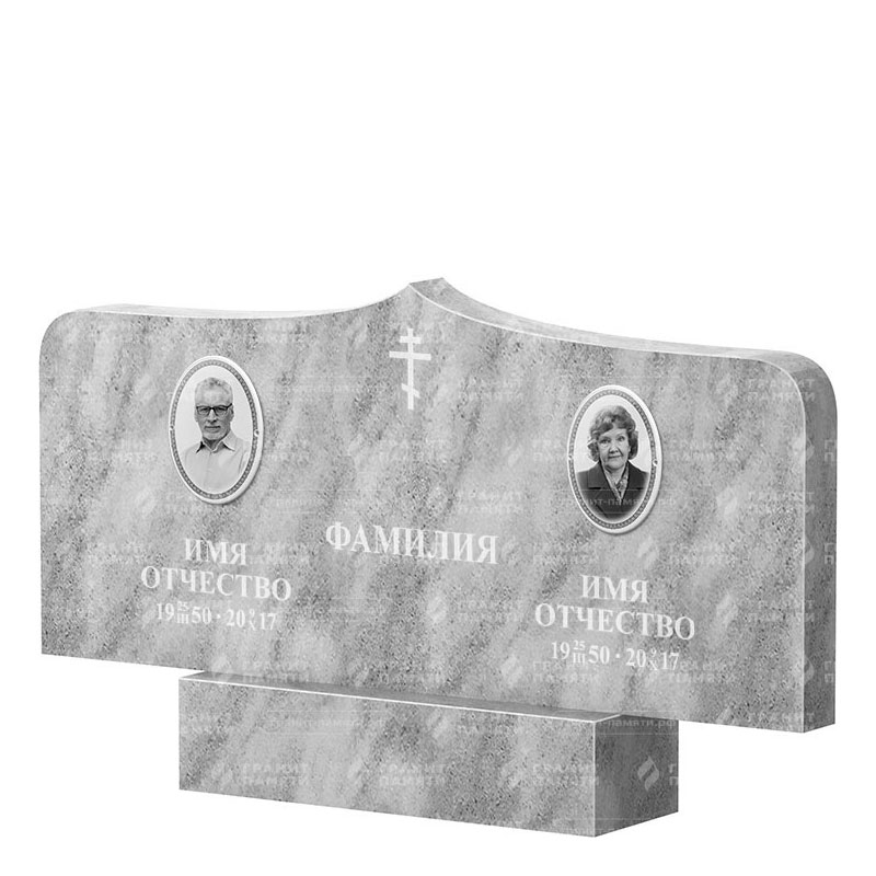 Памятники из мрамора в Новосибирске | Двойной мраморный памятник ФМ-260
