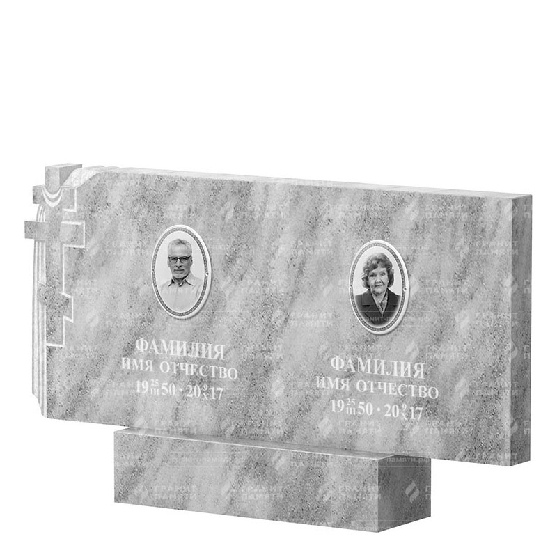 Памятники из мрамора в Новосибирске | Двойной мраморный памятник ФМ-139