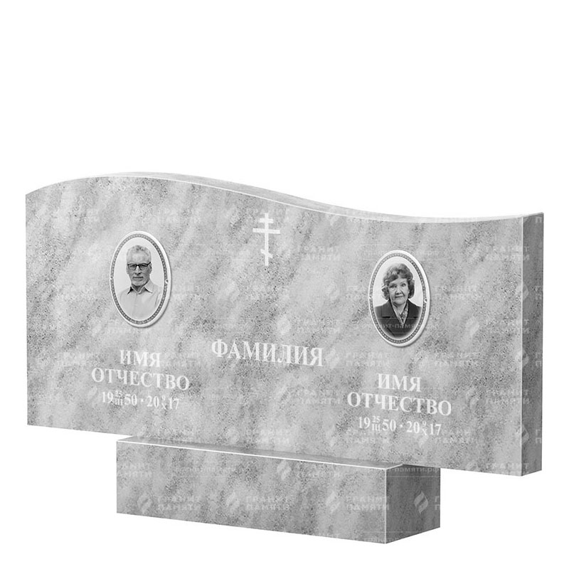 Памятники из мрамора в Новосибирске | Двойной мраморный памятник ФМ-255