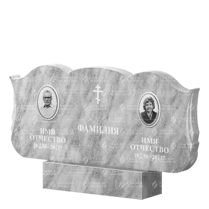 Памятники из мрамора в Новосибирске | Двойной мраморный памятник ФМ-261
