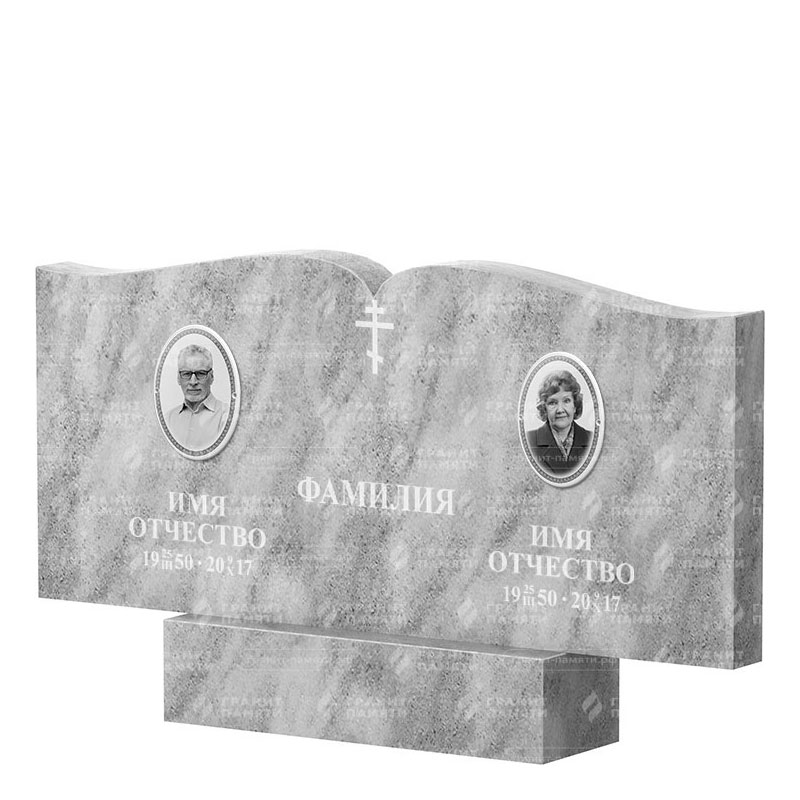 Памятники из мрамора в Новосибирске | Двойной мраморный памятник ФМ-259