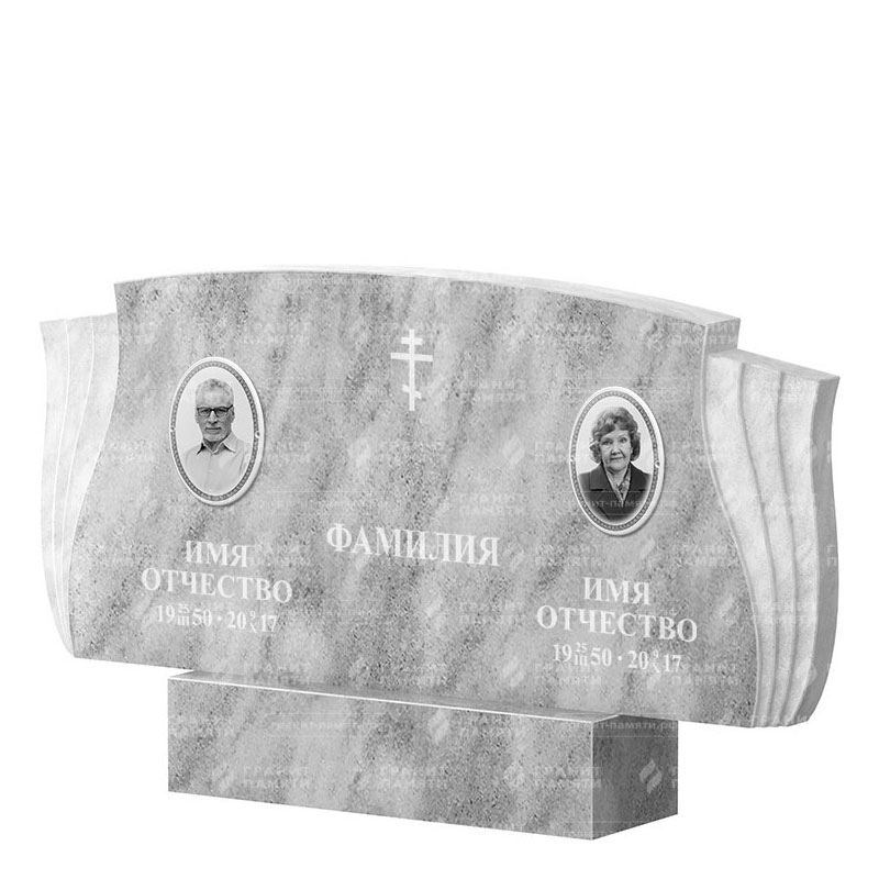 Памятники из мрамора в Новосибирске | Двойной мраморный памятник ФМ-264