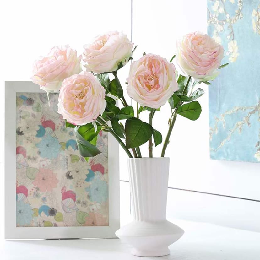 Искусственные цветы в Новосибирске | Цветок искусственный «Роза пионовидная», молочно-розовая, одиночный