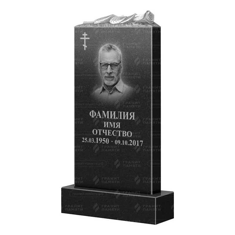 Памятники из гранита с цветами в Новосибирске | Гранитный памятник ФГ-105