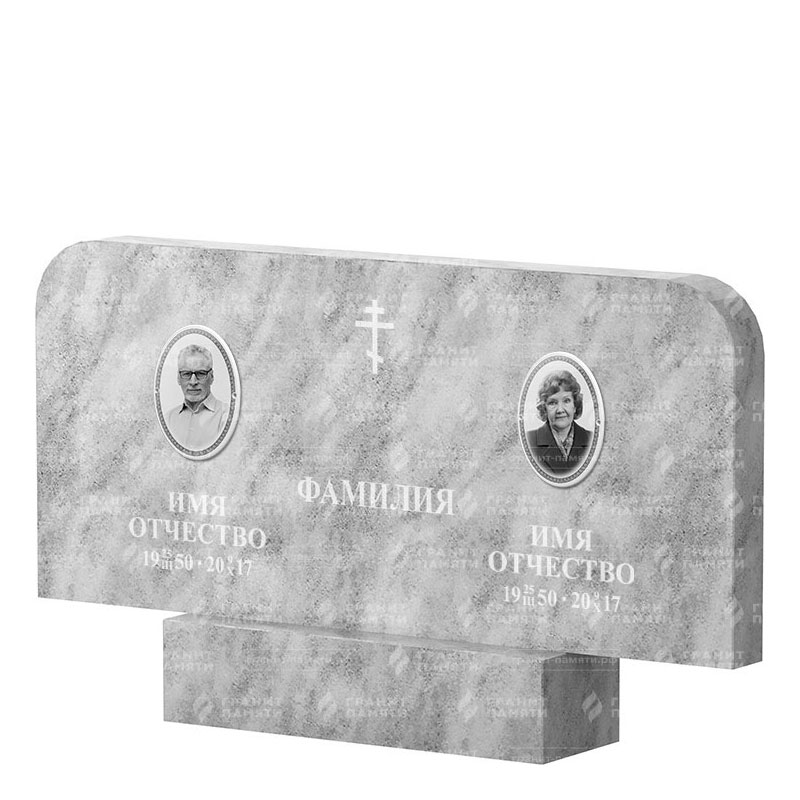 Памятники из мрамора в Новосибирске | Двойной мраморный памятник ФМ-254