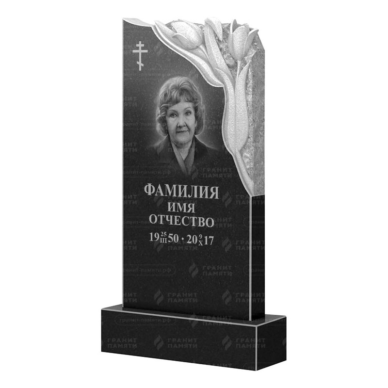 Памятники из гранита с цветами в Новосибирске | Гранитный памятник ФГ-113